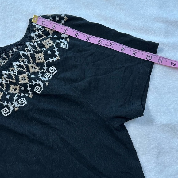 J. Jill 100% Cotton Black and Cream Embellished Sundress with Pockets - Picture 4 of 14